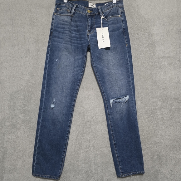 NWT FRAME Le Garcon Distressed Boyfriend Jeans Size 26 — Edgy Luxe - Picture 1 of 6